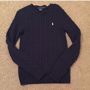 Ralph Lauren navy cable knit sweater size S